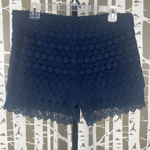 Navy Blue Crochet Lace Riviera Short 10 - Picture 2 of 8